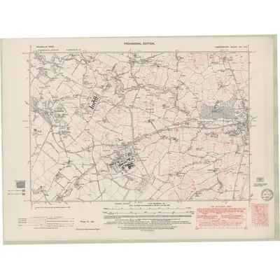1935 Map of Lanarkshire Sheet XVI.NE, 1949 Print