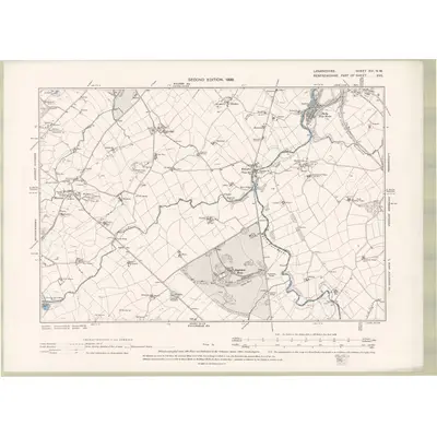 1896 Map of Lanarkshire Sheet XVI.NW, 1899 Print