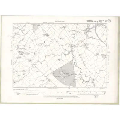 1910 Map of Lanarkshire Sheet XVI.NW, 1915 Print