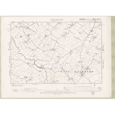 1896 Map of Lanarkshire Sheet XVI.SE, 1898 Print