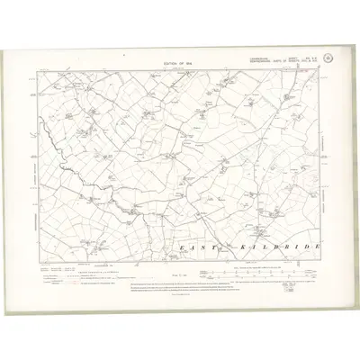 1910 Map of Lanarkshire Sheet XVI.SE, 1914 Print