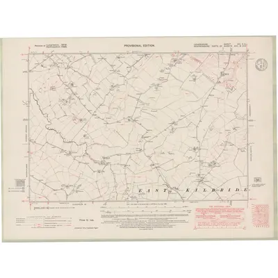 1910 Map of Lanarkshire Sheet XVI.SE, 1948 Print