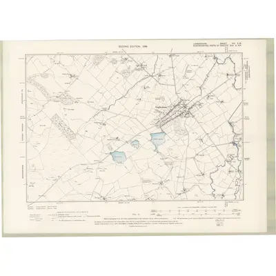1896 Map of Lanarkshire Sheet XVI.SW, 1899 Print