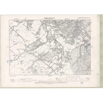 1896 Map of Lanarkshire Sheet XVII.NE, 1898 Print