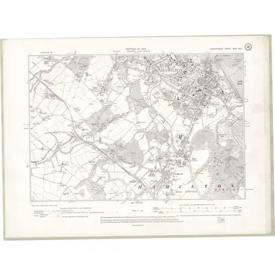 1910 Map of Lanarkshire Sheet XVII.NE, 1914 Print