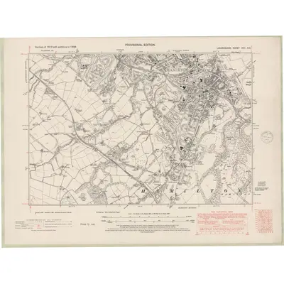 1938 Map of Lanarkshire Sheet XVII.NE, 1948 Print
