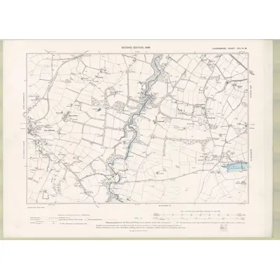1896 Map of Lanarkshire Sheet XVII.NW, 1898 Print