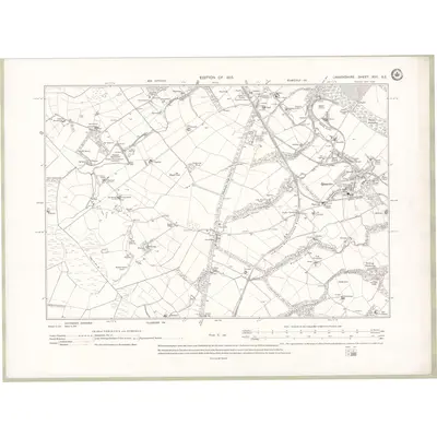 1910 Map of Lanarkshire Sheet XVII.SE, 1913 Print
