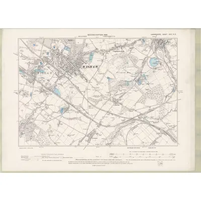 1896 Map of Lanarkshire Sheet XVIII.NE, 1898 Print