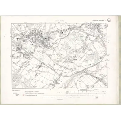 1910 Map of Lanarkshire Sheet XVIII.NE, 1913 Print