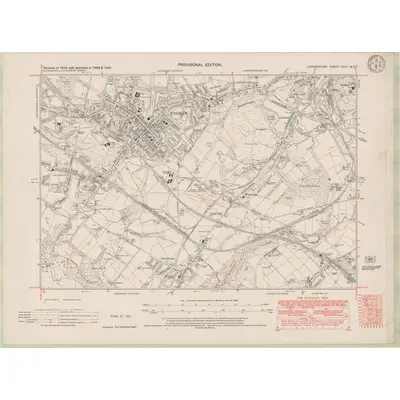 1940 Map of Lanarkshire Sheet XVIII.NE, 1949 Print