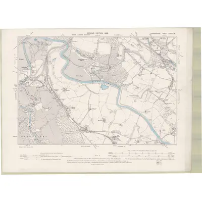1896 Map of Lanarkshire Sheet XVIII.NW, 1898 Print