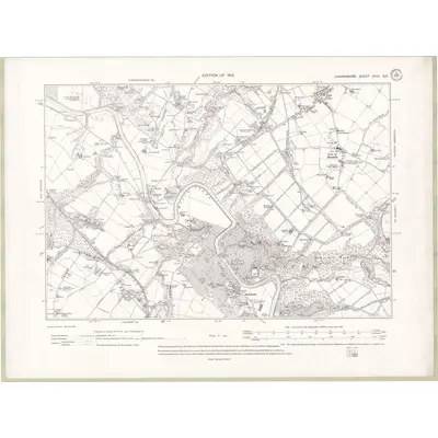 1910 Map of Lanarkshire Sheet XVIII.SE, 1914 Print