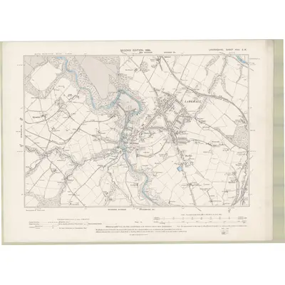 1896 Map of Lanarkshire Sheet XVIII.SW, 1898 Print