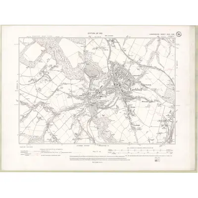 1910 Map of Lanarkshire Sheet XVIII.SW, 1913 Print