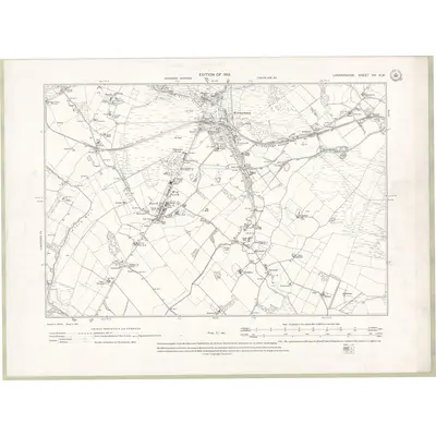 1910 Map of Lanarkshire Sheet XX.NW, 1913 Print