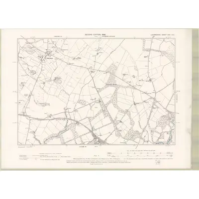1896 Map of Lanarkshire Sheet XXV.NE, 1898 Print