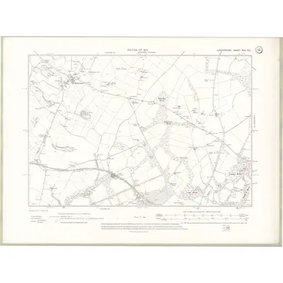 1910 Map of Lanarkshire Sheet XXV.NE, 1913 Print