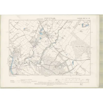 1896 Map of Lanarkshire Sheet XXV.NW, 1898 Print
