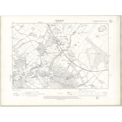 1910 Map of Lanarkshire Sheet XXV.NW, 1913 Print