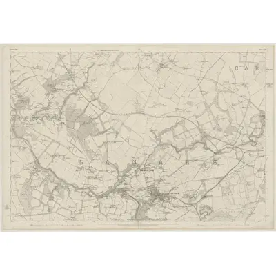 1858 Map of Lanarkshire, Sheet XXV, 1864 Print