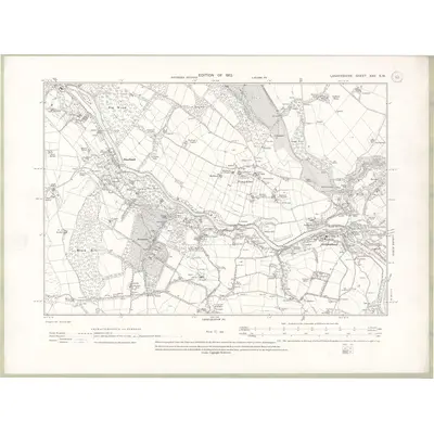 1910 Map of Lanarkshire Sheet XXV.SW, 1913 Print