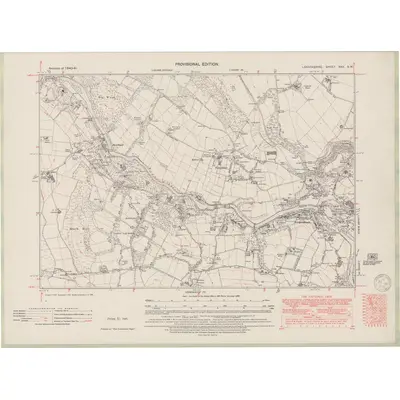 1941 Map of Lanarkshire Sheet XXV.SW, 1950 Print