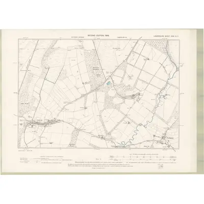 1896 Map of Lanarkshire Sheet XXVI.NE, 1898 Print