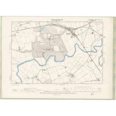 1896 Map of Lanarkshire Sheet XXVI.SW, 1898 Print