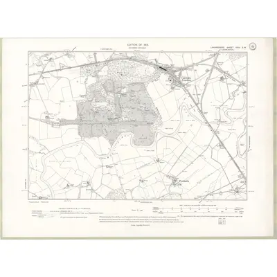 1909 Map of Lanarkshire Sheet XXVI.SW, 1913 Print