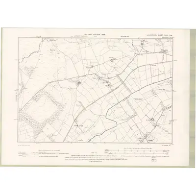 1896 Map of Lanarkshire Sheet XXVII.NW, 1899 Print