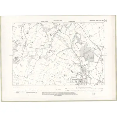1909 Map of Lanarkshire Sheet XXXI.NE, 1912 Print