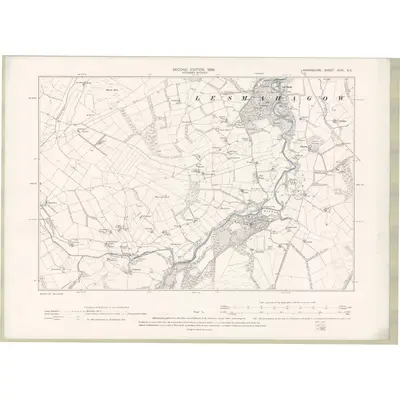 1896 Map of Lanarkshire Sheet XXXI.SE, 1898 Print