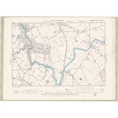 1896 Map of Lanarkshire Sheet XXXII.NE, 1898 Print