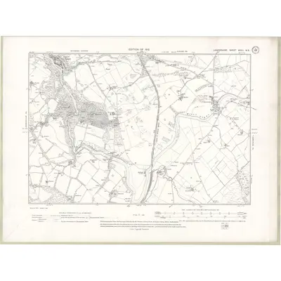 1909 Map of Lanarkshire Sheet XXXII.NE, 1912 Print