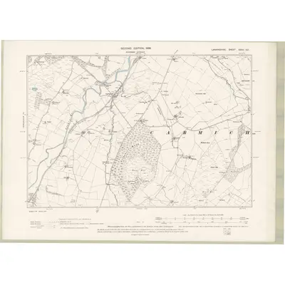 1896 Map of Lanarkshire Sheet XXXII.SE, 1898 Print