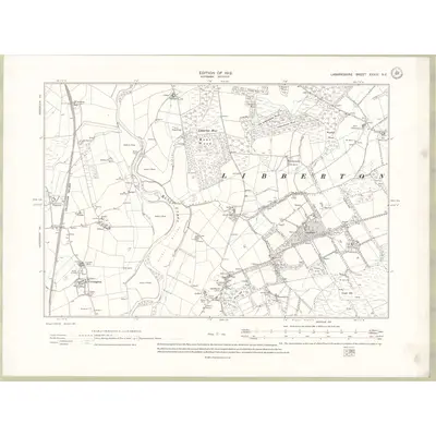 1909 Map of Lanarkshire Sheet XXXIII.NE, 1912 Print