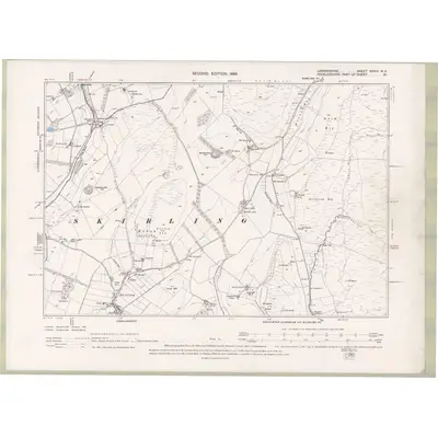 1896 Map of Lanarkshire Sheet XXXIV.NE, 1899 Print