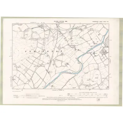 1896 Map of Lanarkshire Sheet XXXIX.NE, 1898 Print
