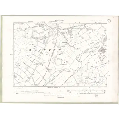 1909 Map of Lanarkshire Sheet XXXIX.NE, 1912 Print