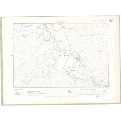 1909 Map of Lanarkshire Sheet XXXVI.NW, 1912 Print