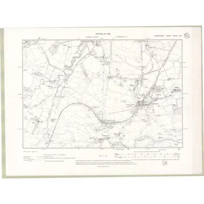 1909 Map of Lanarkshire Sheet XXXVII.NE, 1912 Print
