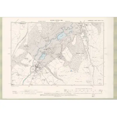 1896 Map of Lanarkshire Sheet XXXVIII.SW, 1898 Print