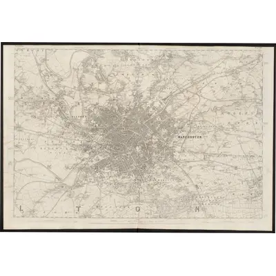 1845 Map of Lancashire 104, 1848 Print