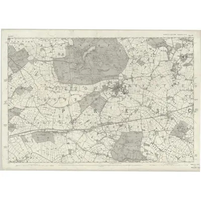 1845 Map of Lancashire 107, 1850 Print