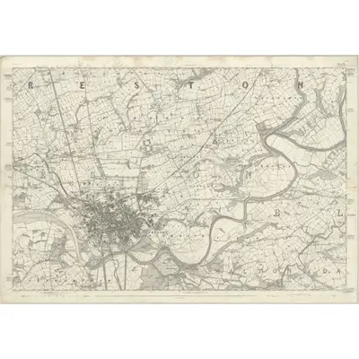 1844 Map of Lancashire 61, 1849 Print