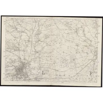 1844 Map of Lancashire 87, 1850 Print