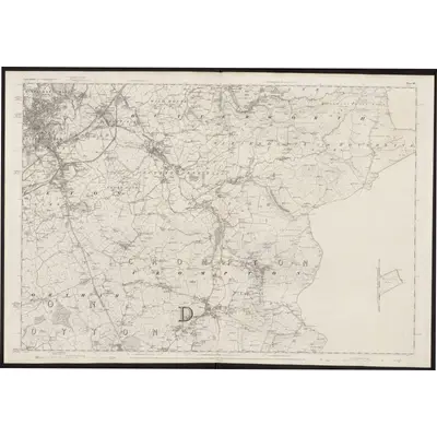 1844 Map of Lancashire 89 (inset 89A), 1851 Print