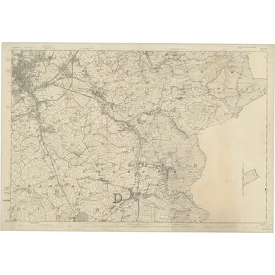 1844 Map of Lancashire 89 (inset 89A), 1851 Print
