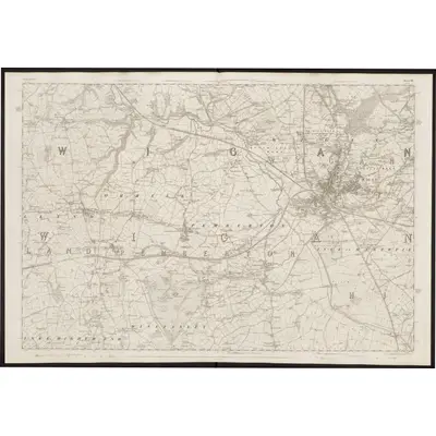 1845 Map of Lancashire 93, 1849 Print